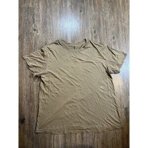 Lululemon Tan All Yours Short Sleeve Crew Neck Relaxed Shirt Women's Size 10